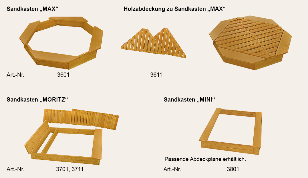 Artikelabbildungen Sandkästen