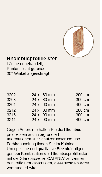 Artikelaufzählung Rhombusprofilleisten