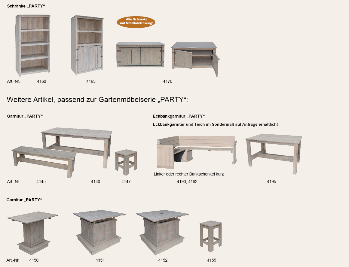 Artikelabbildung Gartenschränke PARTY