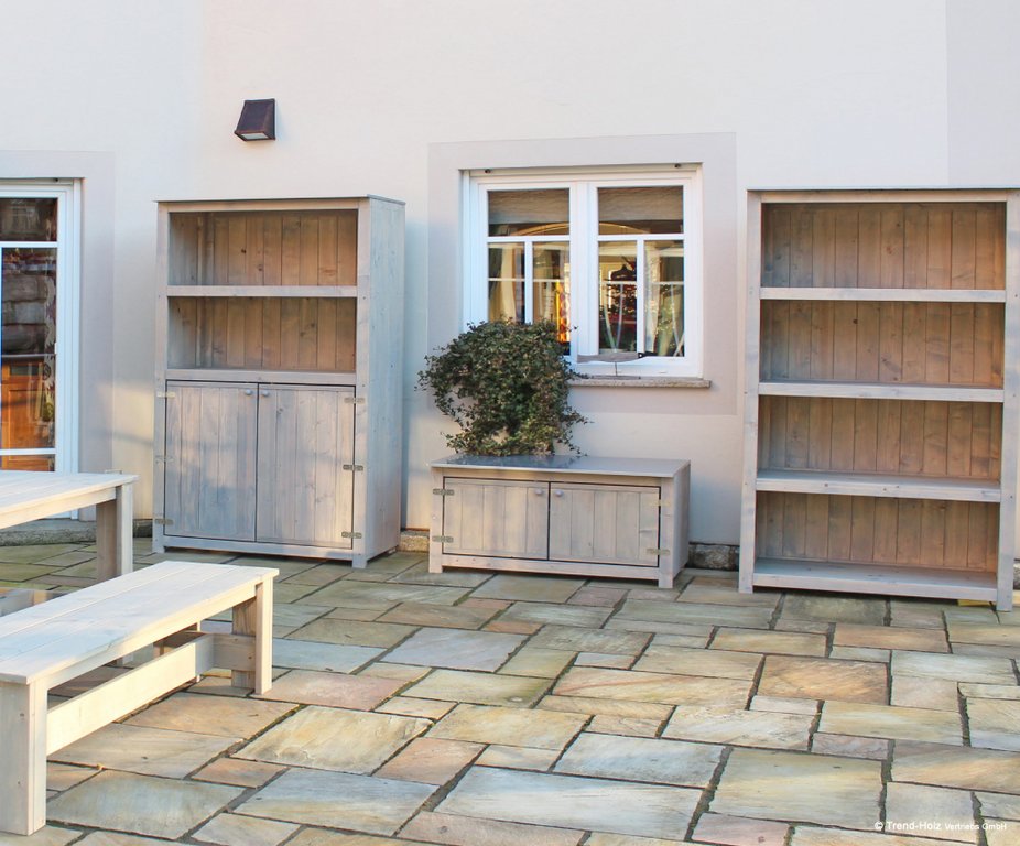 Trend-Holz Gartenschränke und Regale Party, farbbehandelt Ansicht Gartenschränke und Regale Party, farbbehandelt