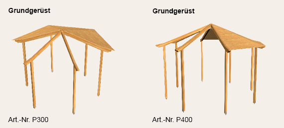 Artikelabbildung Pavillon Grundgerüst Sechseck und Achteck