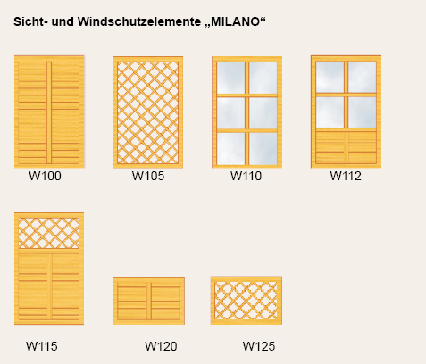 Artikelabbildungen Pavillon Sicht- und Windschutz Milano