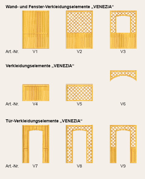 Artikelabbildungen Pavillon Wand- und Fensterverkleidung Venezia