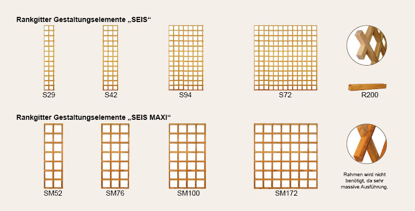 Artikelabbildungen Rankgitter Seis und Seis Maxi